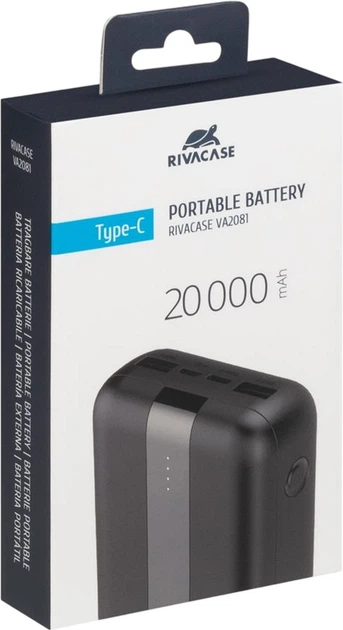 Powerbank RIVACASE VA2081 20000 mAh 10W Black (4260709011271) - obraz 2