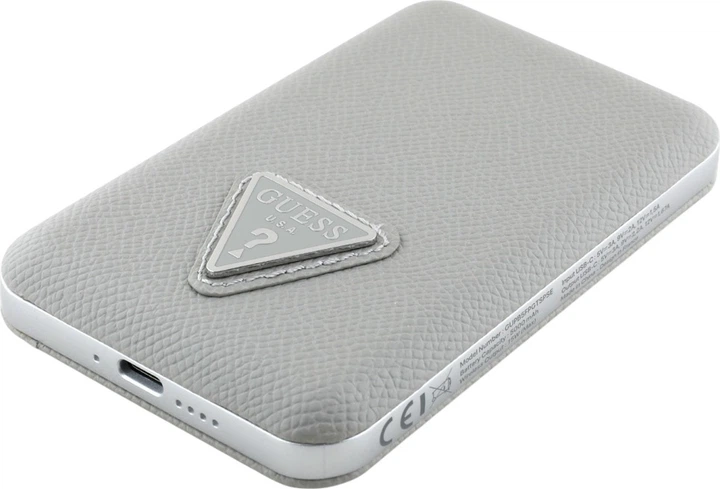 Powerbank Guess Grained Triangle USB-C MagSafe 5000 mAh 20W Beige (3666339310523) - obraz 3