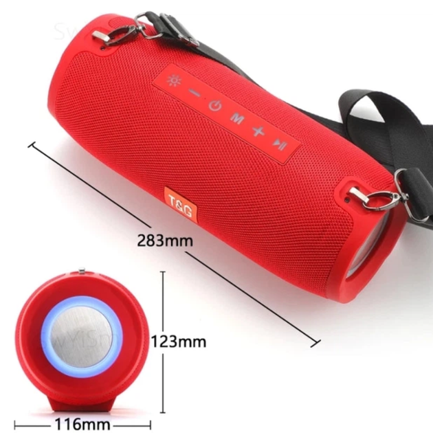 Портативна Bluetooth колонка T&G TG-322 бездротова переносна колонка з вологозахистом Червона - зображення 4