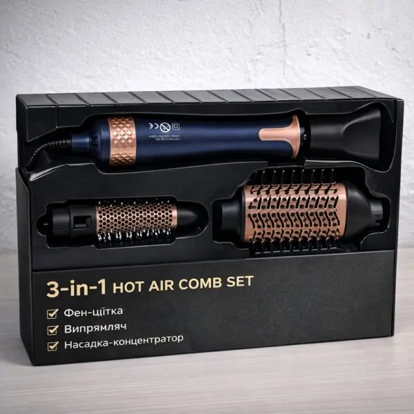Профессиональный фен-щетка 3 в 1 Hairdryer comb - изображение 2