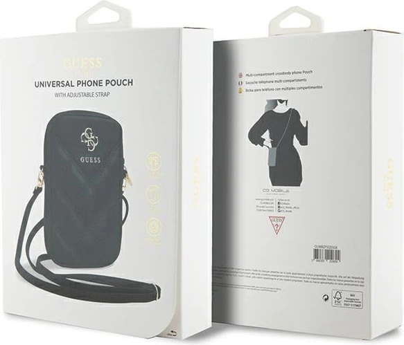 Сумка Guess 4G Quilted Metal Logo Wallet Zipper Pouch Black (GUWBZPSQSSGK) - зображення 5