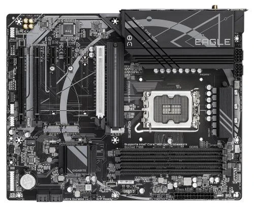 Материнська плата LGA1700, Gigabyte Z790 EAGLE AX, Z790, 4xDDR5, Int.Video(CPU), 4xSATA3, 3xM.2, 1xPCI-E 5.0 x16, 1xPCI-E 4.0 x16, 1xPCI-E 3.0 x16, 2xPCI-E 3.0 x1, Realtek 7.1, Realtek 2.5GbE, WiFi 6E, Bluetooth 5.3, 9xUSB3.2/6xUSB2.0, HDMI/DP, ATX - зображення 4