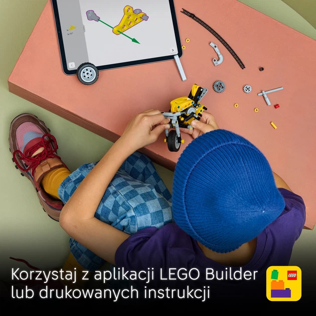 Zestaw klocków LEGO Technic Żółty motocykl 151 element (42225) - obraz 7