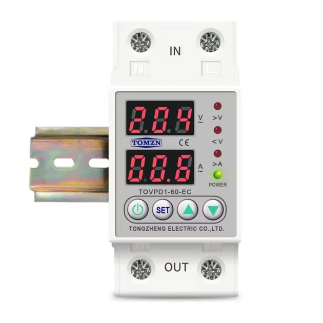 Автомат захисту напруги TOMZN TOVPD1-60-EC 63A із захистом від перенапруги, заниженої напруги та перевантаження по струму - зображення 5