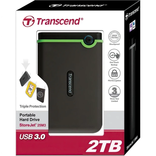 Жесткий диск Transcend StoreJet 25M3C 2TB TS2TSJ25M3C 2.5" USB 3.1 Type-C External - изображение 10