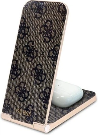 Бездротовий зарядний пристрій Guess 4G Pattern 2-in-1 MagSafe 15W Brown (GUDCFAL4PEGW) - зображення 2