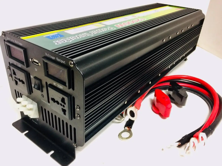 Перетворювач напруги Wimpex 12000Вт 12В–220В з LCD-дисплеєм та USB-портом - зображення 2