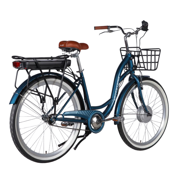 Велосипед с электроприводом 28" ST Dorozhnik eAQUAMARINE BH рама-19" 36B 13А*г 500Вт темно-синий с корзиной 2026 - изображение 2