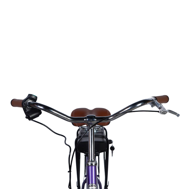 Велосипед с электроприводом 28" ST Dorozhnik eAQUAMARINE BH рама-19" 36B 13А*г 500Вт фиолетовый с корзиной 2026 - изображение 4