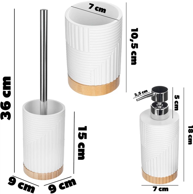 Zestaw akcesoriów łazienkowych Kadax Lunel Biały (K10215) - obraz 2