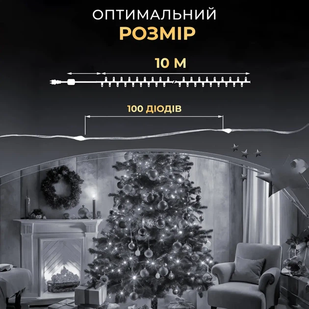 Гирлянда роса USB 10 метров 100 led Белая гирлянда капля росы белый провод - Фото 3 Гирлянда роса USB 10 метров 100 led Белая гирлянда капля росы белый провод - изображение 3