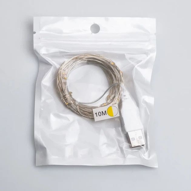 Гирлянда роса USB 10 метров 100 led Белая гирлянда капля росы белый провод - Фото 10 Гирлянда роса USB 10 метров 100 led Белая гирлянда капля росы белый провод - изображение 10