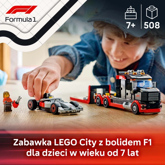Конструктор LEGO City Вантажівка для демонстрації F1 із перегоновим автомобілем Audi F1 508 деталей (60493) - зображення 3