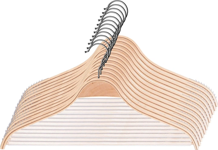 Вішалки для одягу Kadax дерев'яні 12 шт K293 (5902730385080) - зображення 1