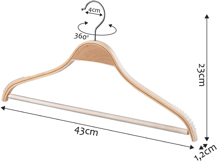 Вішалки для одягу Kadax дерев'яні 12 шт K293 (5902730385080) - зображення 6