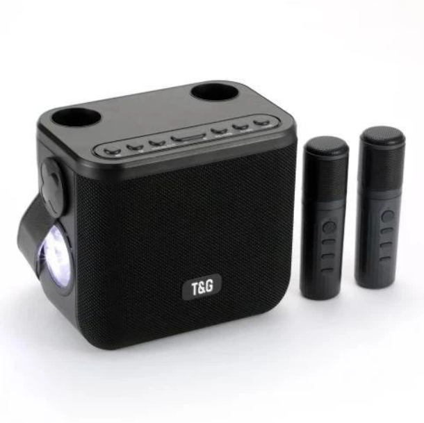 Портативная Bluetooth-колонка TG545DK 10W с фонариком и двумя микрофонами Black - Фото 1 Портативная Bluetooth-колонка TG545DK 10W с фонариком и двумя микрофонами Black - изображение 1