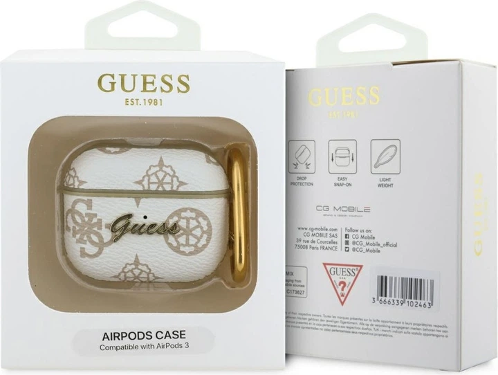 Etui Guess 4G Hook do Apple AirPods 3 White (GUA3PG4GPH) - obraz 3