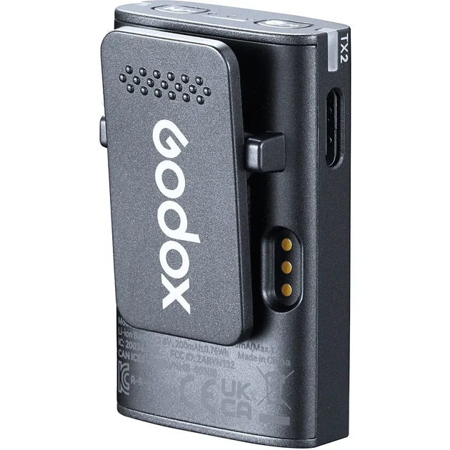 Радіосистема Godox Cube-C Kit 2 USB-C 2.4GHz: два бездротові мікрофони з шумозаглушенням та кейсом - Фото 4 Радіосистема Godox Cube-C Kit 2 USB-C 2.4GHz: два бездротові мікрофони з шумозаглушенням та кейсом - зображення 4