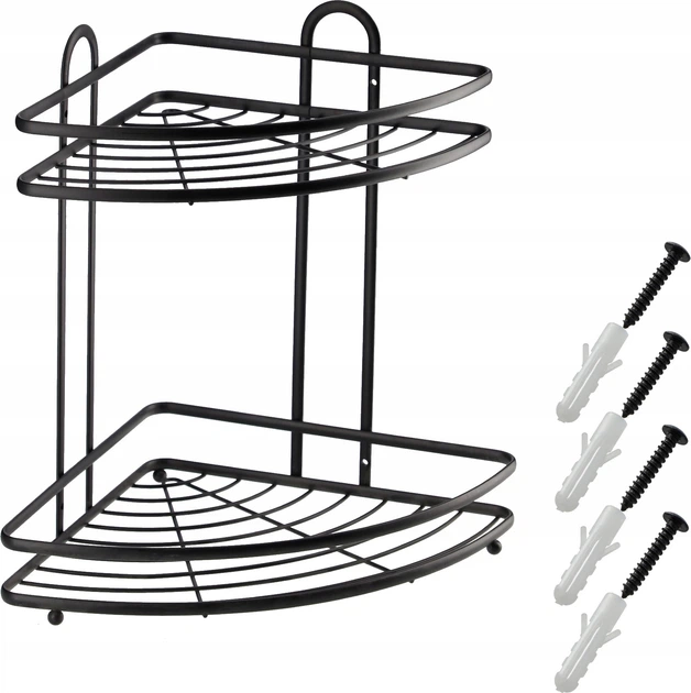 Полиця для ванної кімнати Kadax Kobuk K3880 33 x 25.5 см Чорна (5903699429037) - зображення 8