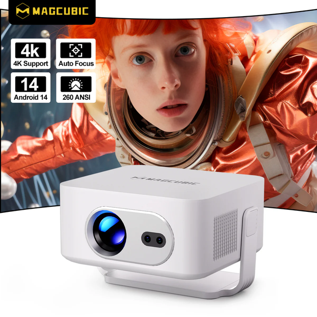 Портативный проектор Magcubic HY300Max с экраном, Android 14 с автофокусом 400 ANSI, WiFi 6, поддержка Full HD - изображение 4