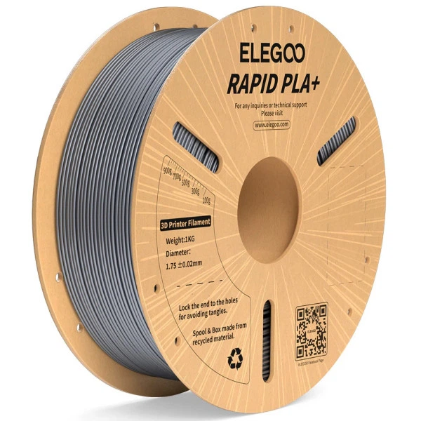 Філамент ELEGOO RAPID PLA+ Green 1.75mm , екологічна паперова котушка, 1kg (50.203.0118) - Фото 9 Філамент ELEGOO RAPID PLA+ Green 1.75mm , екологічна паперова котушка, 1kg (50.203.0118) - изображение 9