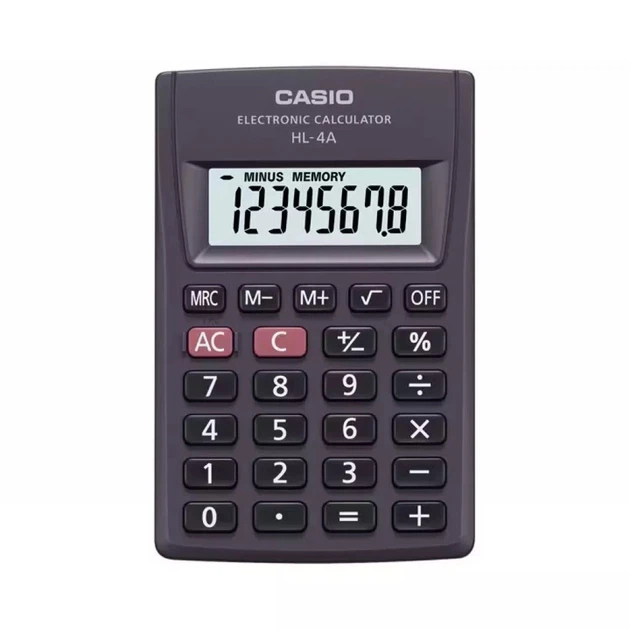Калькулятор Casio HL-4A-W-EP, чорний (CALC-CAS-HL-4A-W-EP) - Фото 1 Калькулятор Casio HL-4A-W-EP, чорний (CALC-CAS-HL-4A-W-EP) - зображення 1