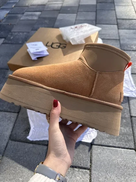 Уггі Classic Mini Dipper Boot Chestnut натуральна замша хутро платформа 5 см 37 р рудий - Фото 3 Уггі Classic Mini Dipper Boot Chestnut натуральна замша хутро платформа 5 см 37 р рудий - зображення 3