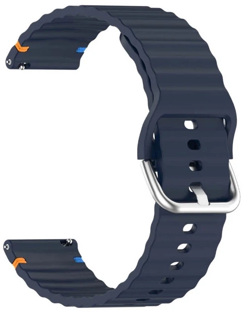 Ремешок BeCover Ribbed Straight 20mm для Samsung Galaxy Watch 7 40/44mm/7 FE/6/6 Classic/5/5 Pro/4/4 Classic/Watch 3 41mm Deep Blue (BC_714843) - изображение 2