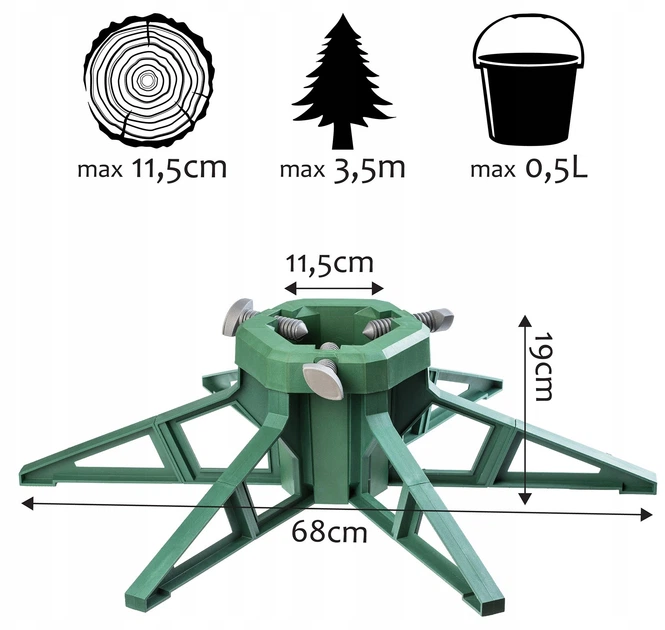 Підставка для ялинки Kadax 68 см Зелена (5902730382652) - зображення 5