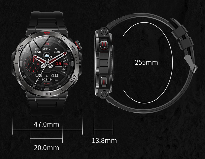 Смарт годинник чоловічий LEMFO MK68 (дзвінки, пульсоксиметр, компас) AMOLED екран - зображення 10