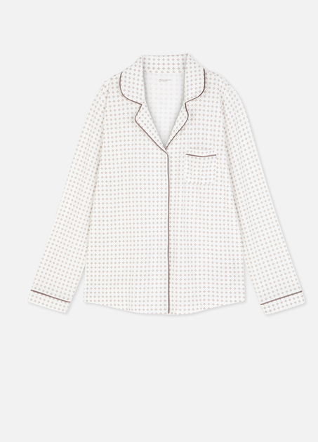 Пижамная рубашка Primark Cosy Printed Boyfriend Pyjamas XXL Для дома и сна Бежевый (8822) - Фото 4 Пижамная рубашка Primark Cosy Printed Boyfriend Pyjamas XXL Для дома и сна Бежевый (8822) - изображение 4