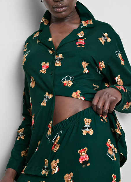 Жіночі піжамні штани Primark Christmas Teddy Bear Bottoms L для дому та сну Зелений (8831) - Фото 3 Жіночі піжамні штани Primark Christmas Teddy Bear Bottoms L для дому та сну Зелений (8831) - зображення 3