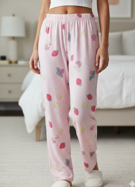 Пижамные хлопковые штаны Primark Printed Bottom Pyjama L Низ пижамы Розовый (8838) - изображение 2