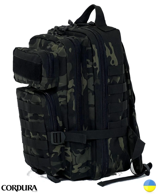 Тактический рюкзак Cordura 25 л с системой MOLLE, Black Multicam - Фото 4 Тактический рюкзак Cordura 25 л с системой MOLLE, Black Multicam - изображение 4