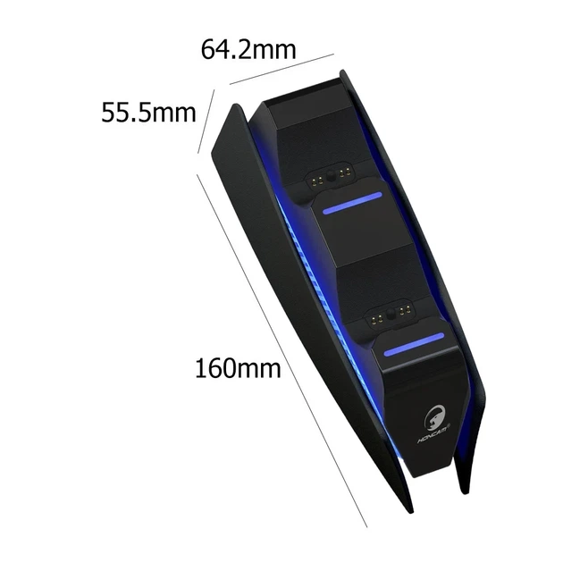 Подвійна зарядна док-станція для DualSense PS5 з індикаторами та захистом, USB-C, 2.5 год Black - зображення 2