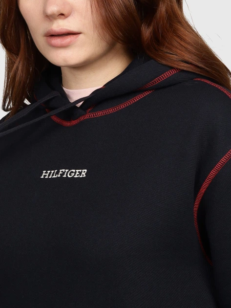 Bluza damska z kapturem kangurka Tommy Hilfiger WW0WW42424-DW5 M Granatowa (8720636763538) - obraz 4