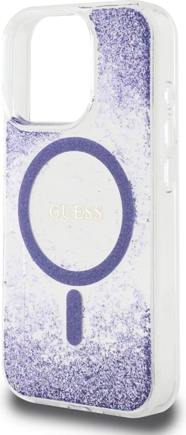 Панель Guess Resin Gradient Glitter MagSafe для Apple iPhone 16 Pro Max Purple (GUHMP16XRGRGEU) - зображення 6