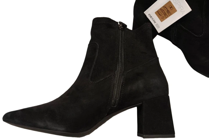 Botki damskie zamszowe Geox D26NMD021JZ-C9999 39 Czarne (8050036836281) (955555906540727) - Outlet - obraz 4