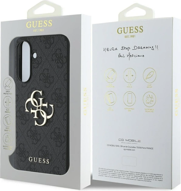 Etui plecki Guess 4G Big Metal Logo do Samsung Galaxy A56 Black (GUHCSA564GMGGR) - obraz 7