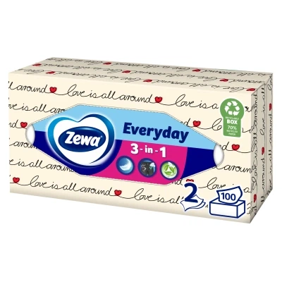 Серветки косметичні Zewa Everyday 100 шт. (7322540043464) - Фото 6 Серветки косметичні Zewa Everyday 100 шт. (7322540043464) - зображення 6