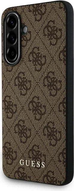Etui plecki Guess 4G Metal Gold Logo do Samsung Galaxy A56 Brown (GUHCSA56G4GFBR) - obraz 3