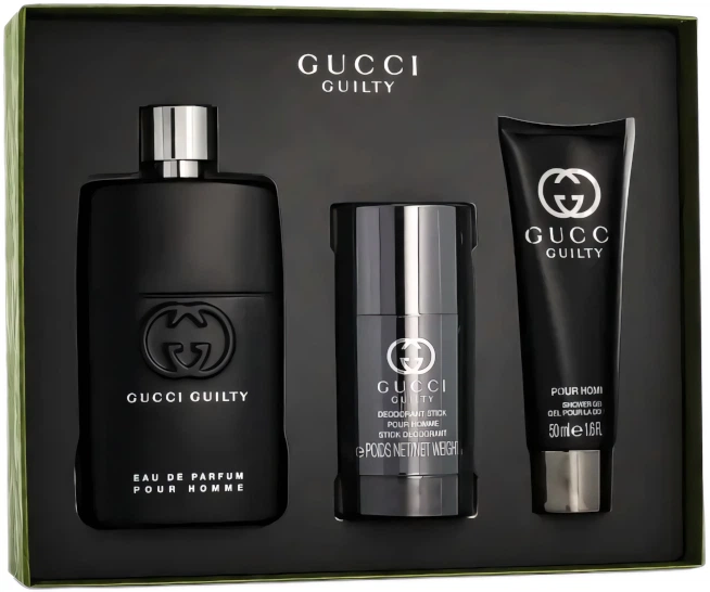Набір для чоловіків Gucci Guilty Парфумована вода 90 мл + Гель для душу 50 мл + Дезодорант 75 мл (3616304957024) - зображення 2