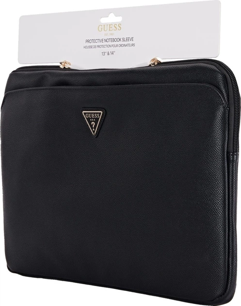 Etui na laptopa Guess Grained Zipper Pocket Triangle Logo 14" Black (GUCS14ZPGTSPSK) - obraz 4