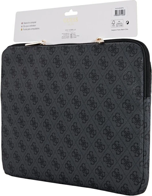 Etui na laptopa Guess 4G Zipper Pocket Triangle Logo 14" Black (GUCS14ZP4DPTK) - obraz 5