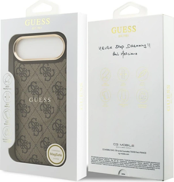Панель Guess 4G PU Classic Logo MagSafe для Apple iPhone Air Brown (GUHMP17MP4MSEGCW) - зображення 8