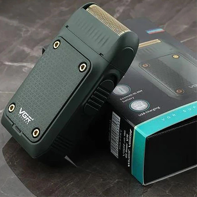 Аккумуляторная электробритва, USB, VGR V-353, Зеленый - изображение 2