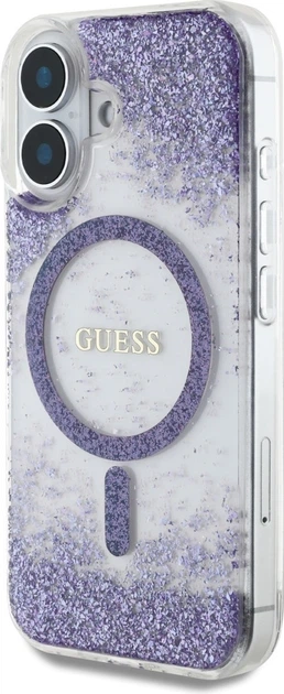 Панель Guess Resin Gradient Glitter MagSafe для Apple iPhone 16 Purple (GUHMP16SRGRGEU) - зображення 2