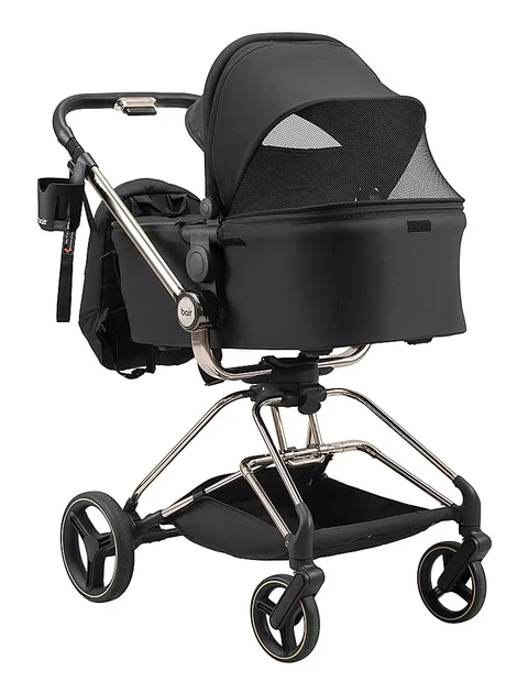 Коляска 2 в 1 Bair Moon Gold Edition MG-01 черный - изображение 6