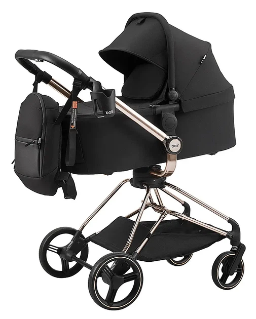 Коляска 2 в 1 Bair Moon Gold Edition MG-01 черный - изображение 10