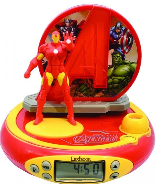 Lampka nocna-budzik Lexibook RP510AV Iron Man Avengers z projektorem (3380743070353) - obraz 2
